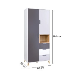 Szafa do pokoju młodzieżowego JOVI 02 | BeautySofa24.pl