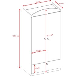 Wymiary szafy do pokoju młodzieżowego PAUL