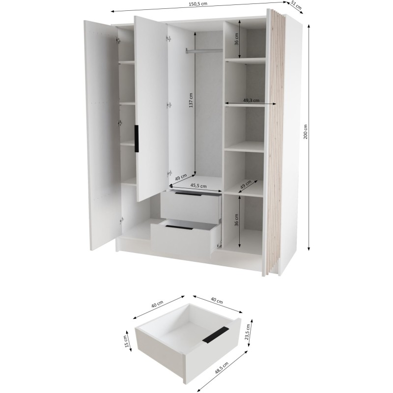 Szafa z lamelami NORI | BeautySofa24.pl