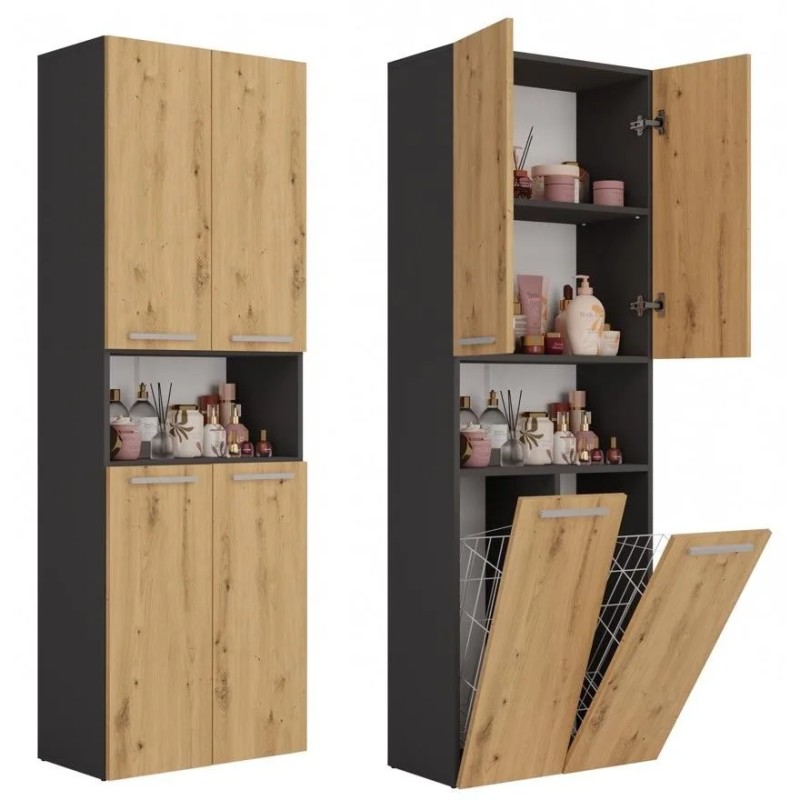 Szafa łazienkowa z koszami NOLAN 2K DK | Beautysofa24.pl