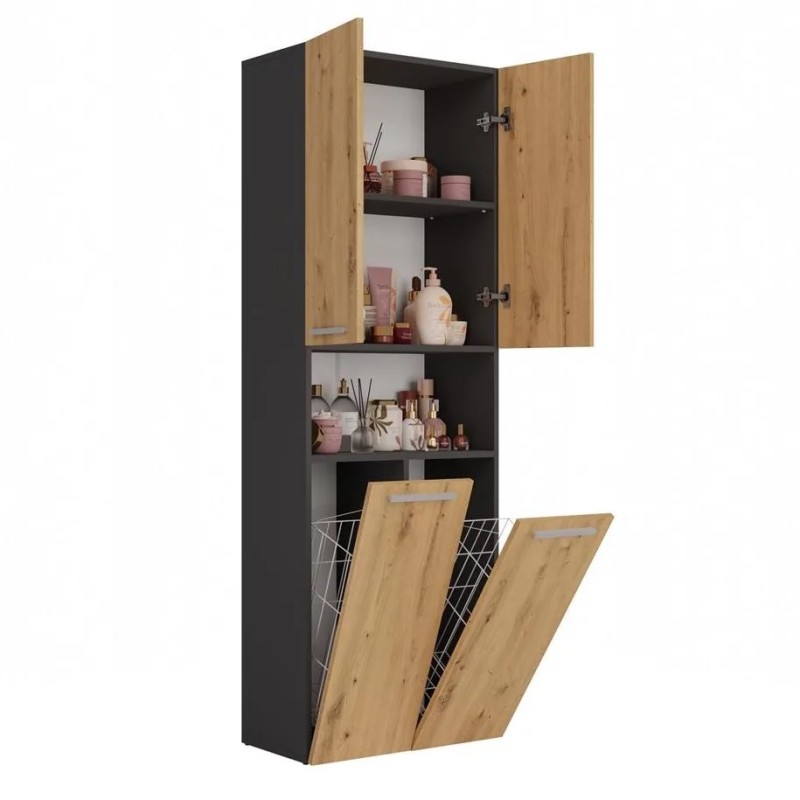 Szafa łazienkowa z koszami NOLAN 2K DK | Beautysofa24.pl