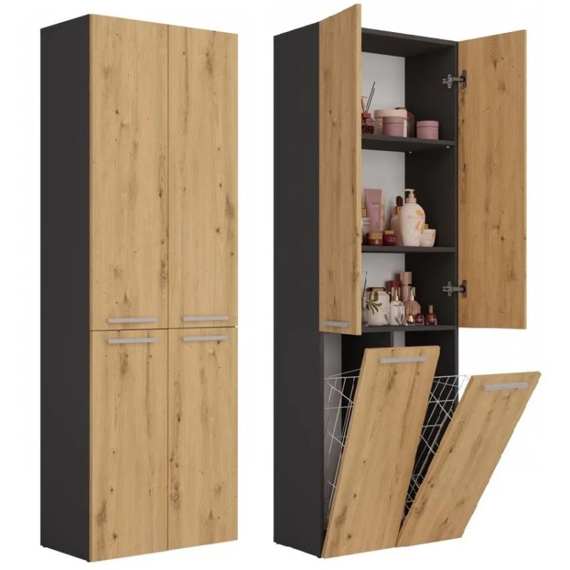 Szafa łazienkowa z koszami NOLAN 2K DD | Beautysofa24.pl