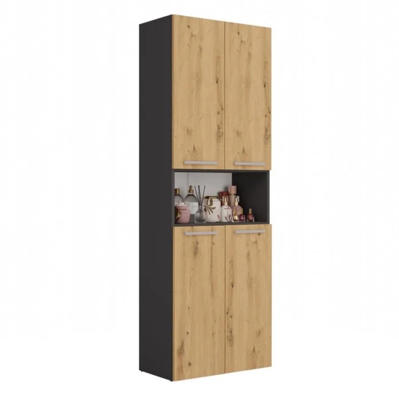 Szafa łazienkowa z koszem NOLAN 1K DK | Beautysofa24.pl