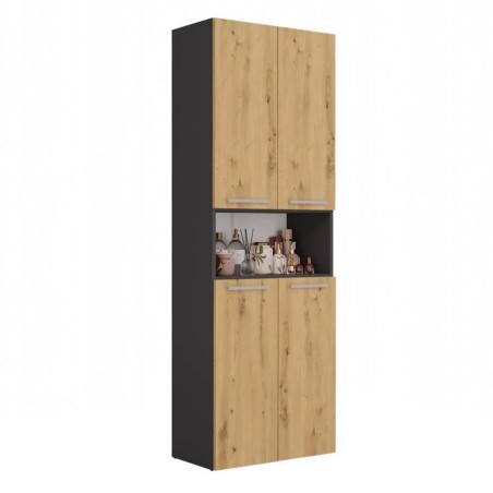 Szafa łazienkowa z koszem NOLAN 1K DK | Beautysofa24.pl