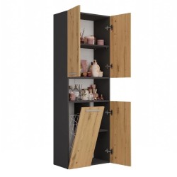 Szafa łazienkowa z koszem NOLAN 1K DK | Beautysofa24.pl