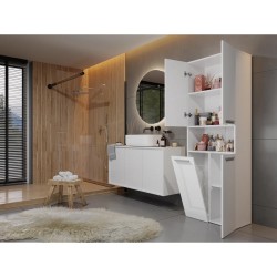 Szafa łazienkowa z koszem NOLAN 1K DK | Beautysofa24.pl