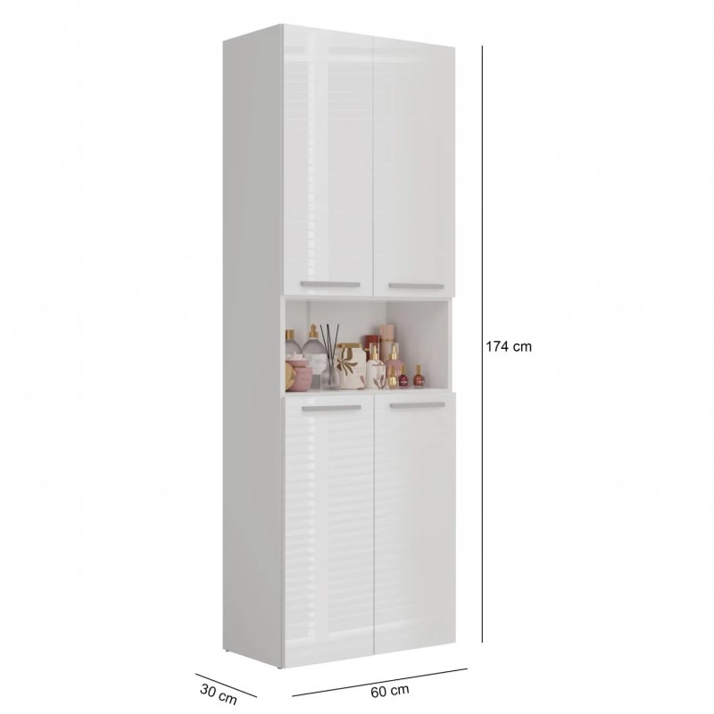 Szafa łazienkowa z koszem NOLAN 1K DK | Beautysofa24.pl