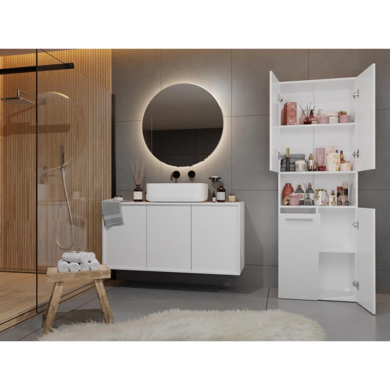 Szafa łazienkowa z koszem NOLAN 1K DK | Beautysofa24.pl