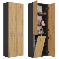 Szafa łazienkowa z koszem NOLAN 1K DD | Beautysofa24