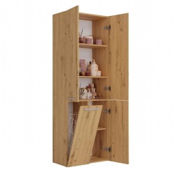 Szafa łazienkowa z koszem NOLAN 1K DD | Beautysofa24