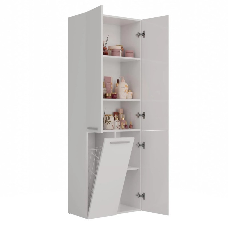 Szafa łazienkowa z koszem NOLAN 1K DD | Beautysofa24