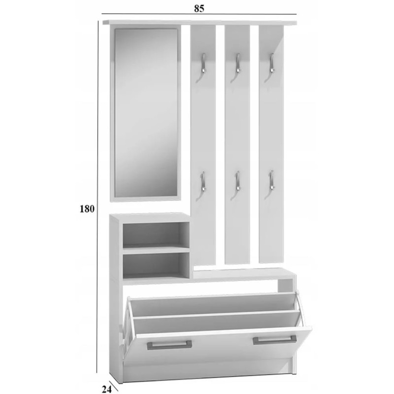 Garderoba z lustrem CASTELLA | Beautysofa24.pl