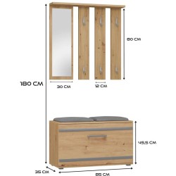 Garderoba z siedziskiem RAVENNA | Beautysofa24.pl