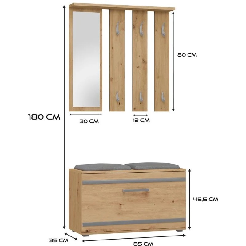 Garderoba z siedziskiem RAVENNA | Beautysofa24.pl