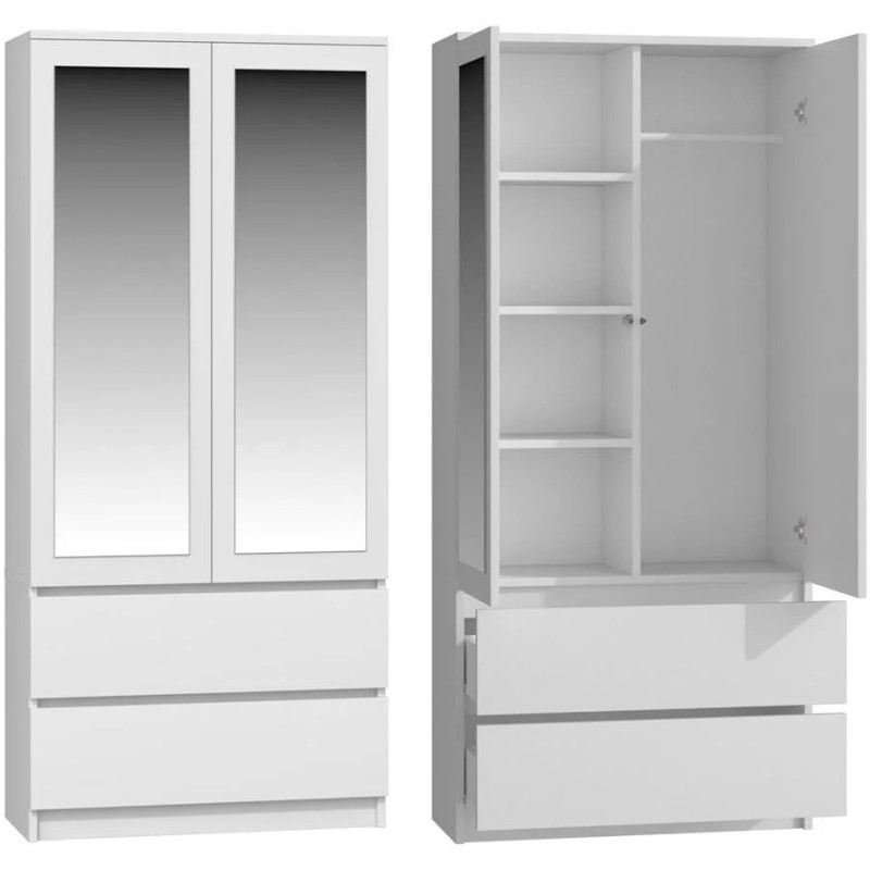 Szafa z szufladami i lustrem RUBIN