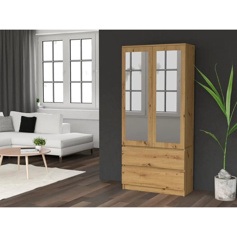 Szafa z szufladami i lustrem RUBIN