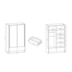 Szafa przesuwna z lustrem LARA