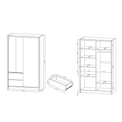 Szafa przesuwna z lustrem SIERA | BeautySofa24.pl