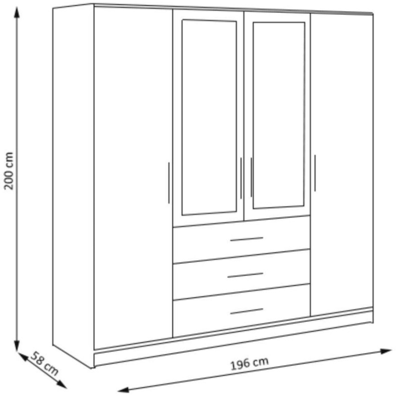 Szafa z szufladami i lustrem BALID D4 | BeautySofa24.pl
