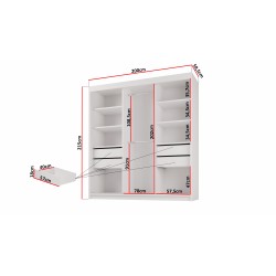 Szafa przesuwna z lustrem MILO | BeautySofa24.pl