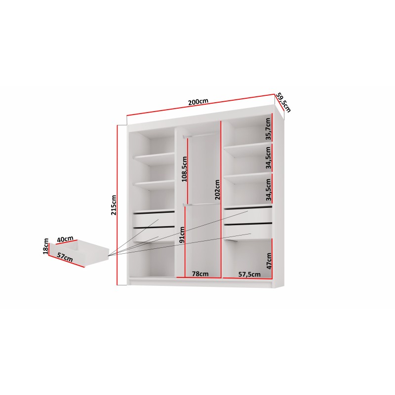 Szafa przesuwna z lustrem MILO | BeautySofa24.pl