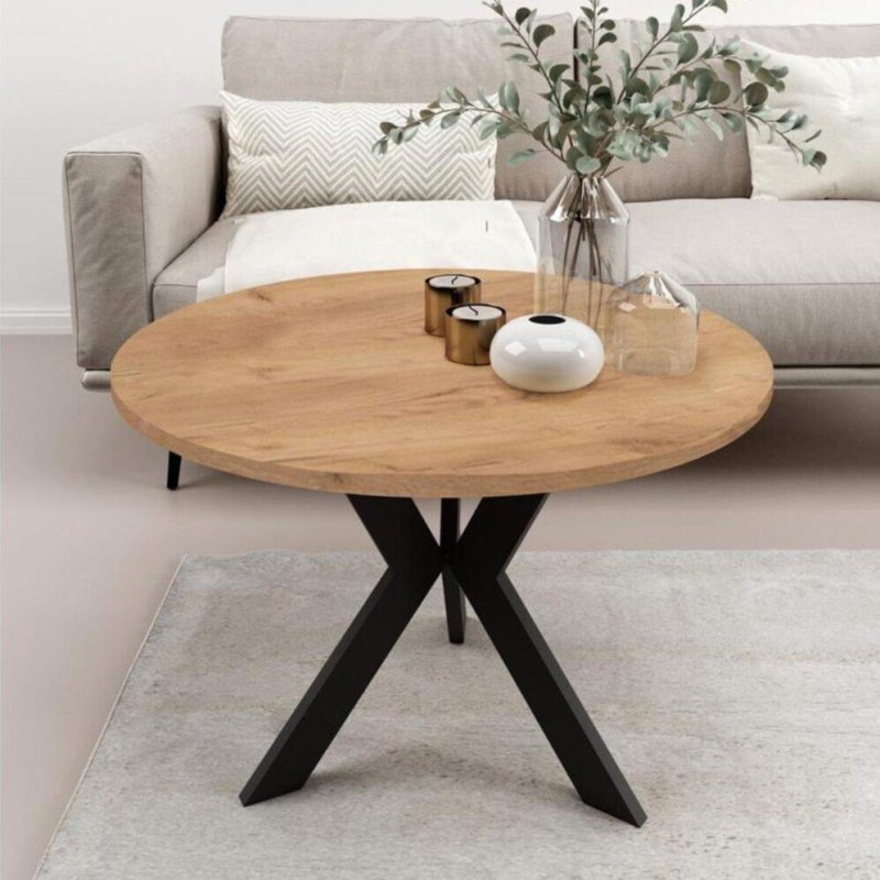 Drewniany Stolik okrągły do salonu DREVICO | BeautySofa24.pl
