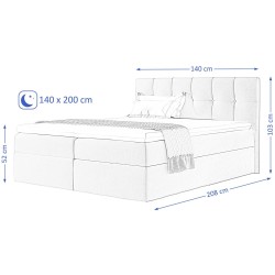 Łóżko kontynentalne ze skrzynią EMPORI | BeautySofa24.pl