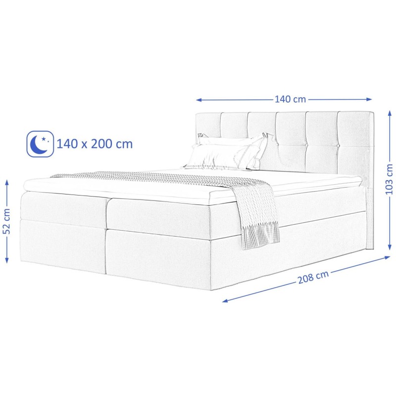 Łóżko kontynentalne ze skrzynią EMPORI | BeautySofa24.pl