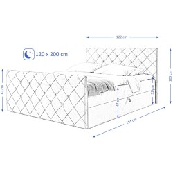 Łóżko kontynentalne MALLORCA pikowane | BeautySofa24.pl