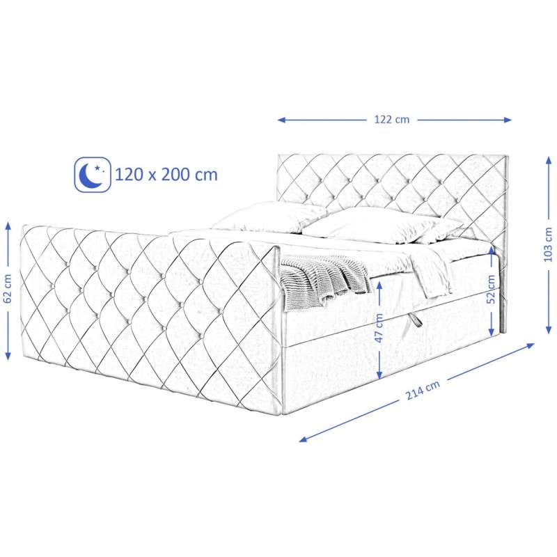 Łóżko kontynentalne MALLORCA pikowane | BeautySofa24.pl
