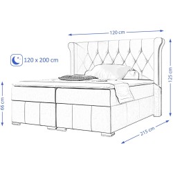 Łóżko kontynentalne pikowane MASSI | BeautySofa24.pl