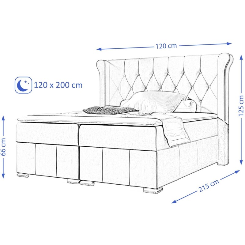 Łóżko kontynentalne pikowane MASSI | BeautySofa24.pl