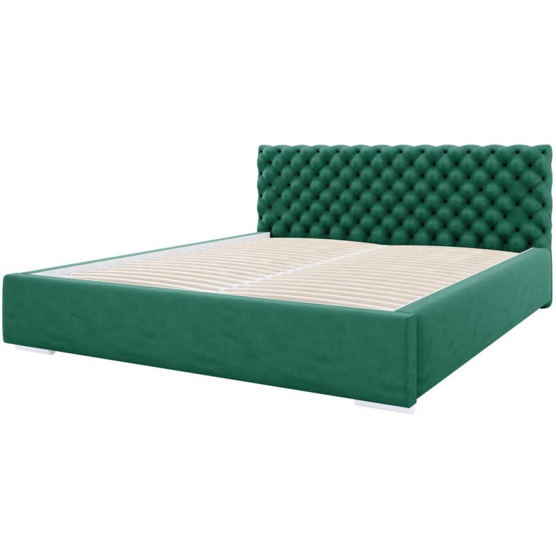 Łóżko pikowane Figgo na białym tle zielone