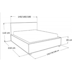 Łóżko tapicerowane do sypialni KEYA wymiary