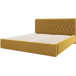 Łóżko tapicerowane do sypialni KLAUS musztardowy