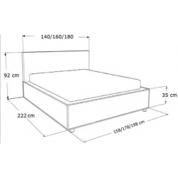 Łóżko tapicerowane do sypialni KLAUS