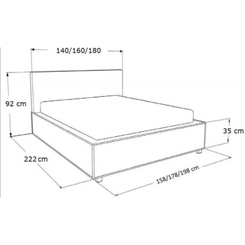 Łóżko tapicerowane do sypialni KLAUS