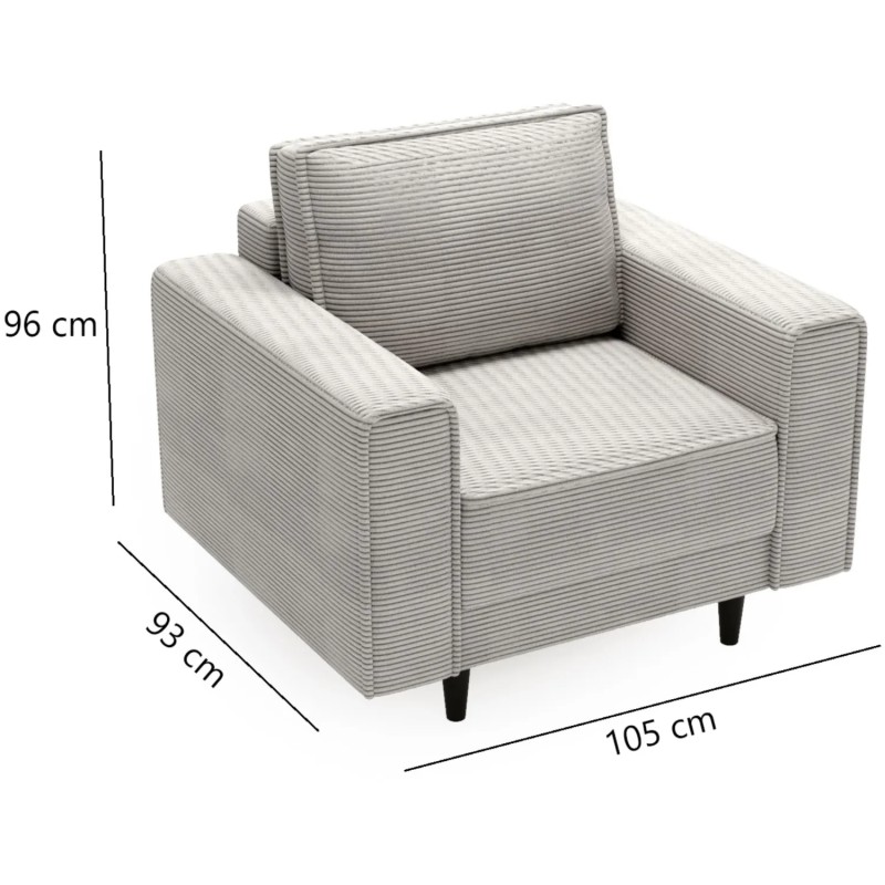 Fotel na nóżkach MONTE wymiary