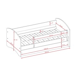 Wymiary łóżka dziecięcego Paul