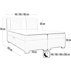 Łóżko kontynentalne KOLUMBIA | Beautysofa24.pl