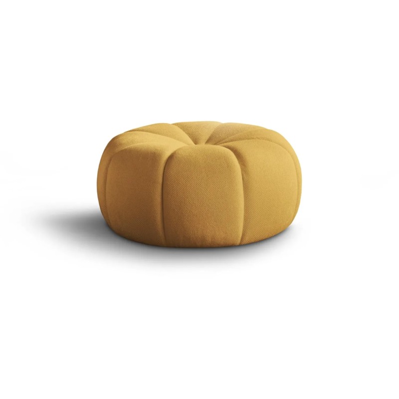 Pufa okrągła loft na białym tle żółty