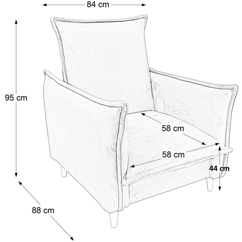 Fotel na nóżkach PILLOW nowoczesny