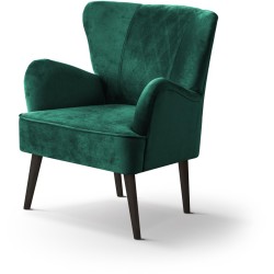 Fotel na nóżkach HAGI prążkowany zielony