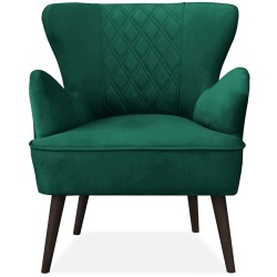 Fotel na nóżkach HAGI prążkowany zielony