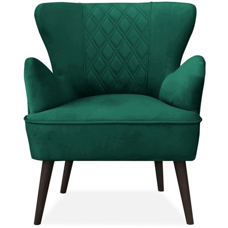 Fotel na nóżkach HAGI prążkowany zielony