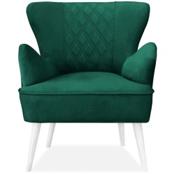 Fotel na nóżkach HAGI prążkowany zielony