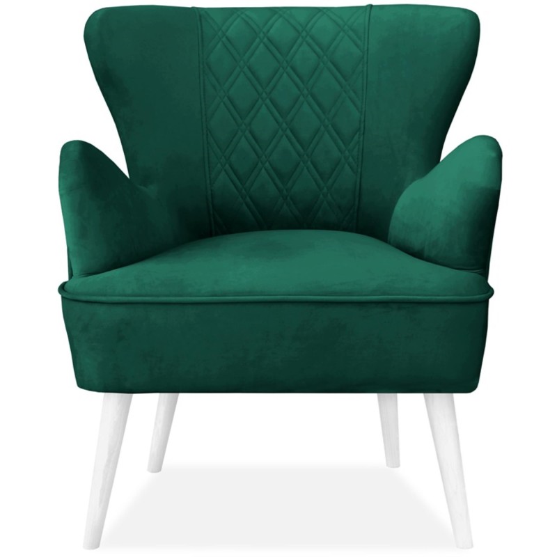 Fotel na nóżkach HAGI prążkowany zielony