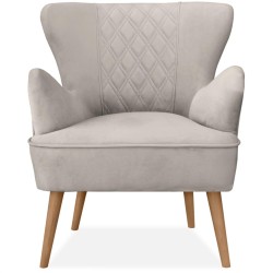 Fotel na nóżkach HAGI prążkowany beż