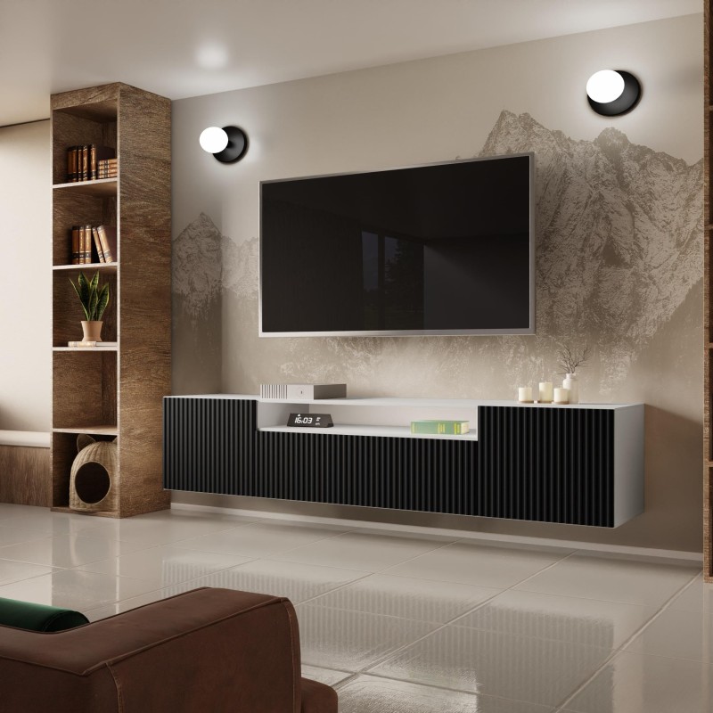 Szafka RTV z ozdobnym frezowaniem NOE | BeautySofa24.pl