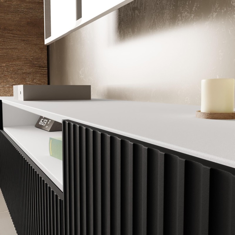 Szafka RTV z ozdobnym frezowaniem NOE | BeautySofa24.pl